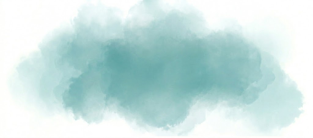 Detail ručně malované akvarelové textury v tmavě tyrkysové barvě.